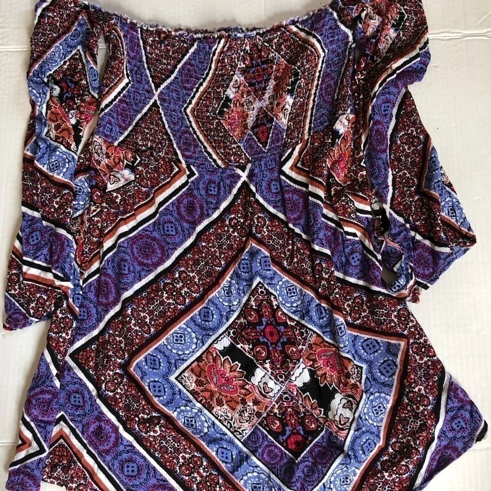Elastic Stretch Funky  Patterned Top